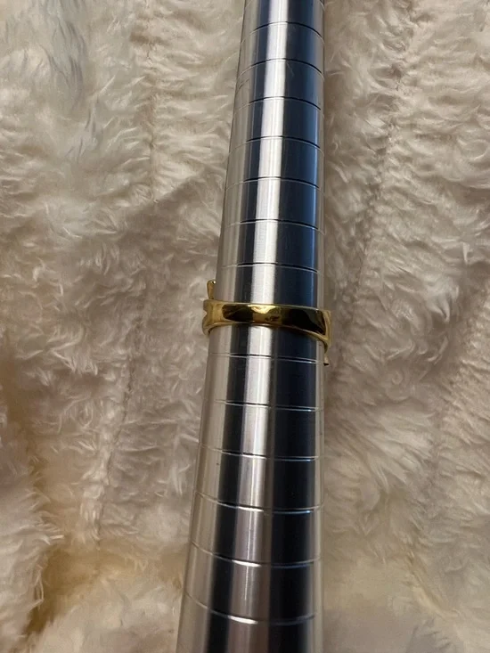 Gold-Tone Geometric Crystal Accent Women's Ring Size 6.5 - Picture 5 of 5